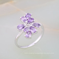 zhefan mini order Jewelry Wholesale Thailand Classic Big Square Crystal Ring White Gold Plated Big Flower Ring